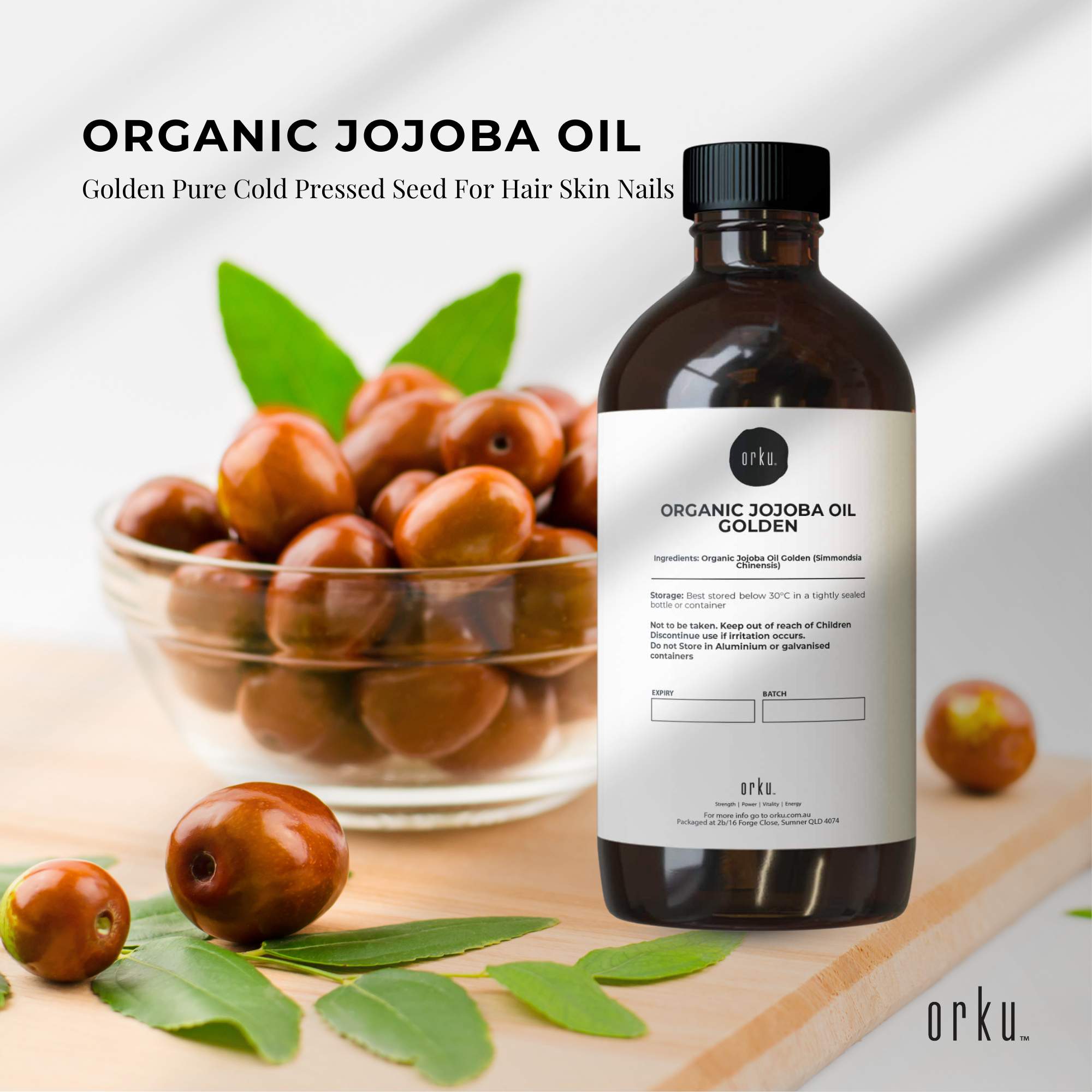 1L 100% Organic Jojoba Oil - Pure Cold-Pressed